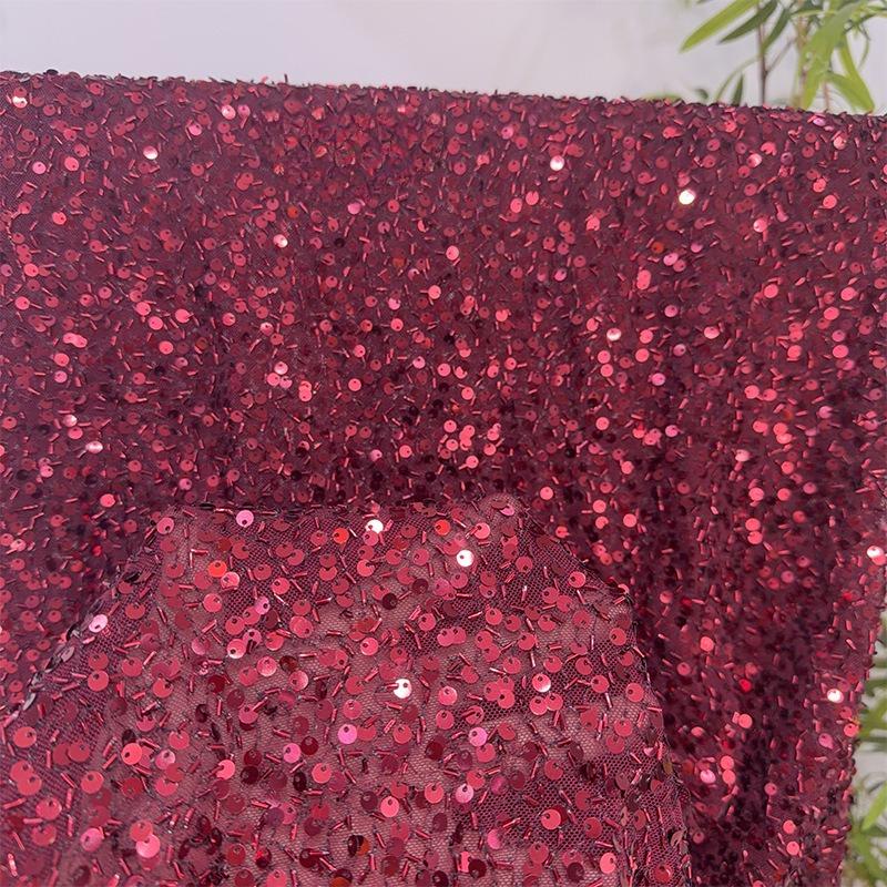Exquisite Sequins Fabric with Shiny Sequins Embroidered for DIY Sewing Weding Party Dress Decoration Handmade DIY Designerfabric