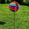Rainbow Effect Windmill Glitter Stripe Reflective Pinwheels Rainbow Wind  Kindergarten Outdoor