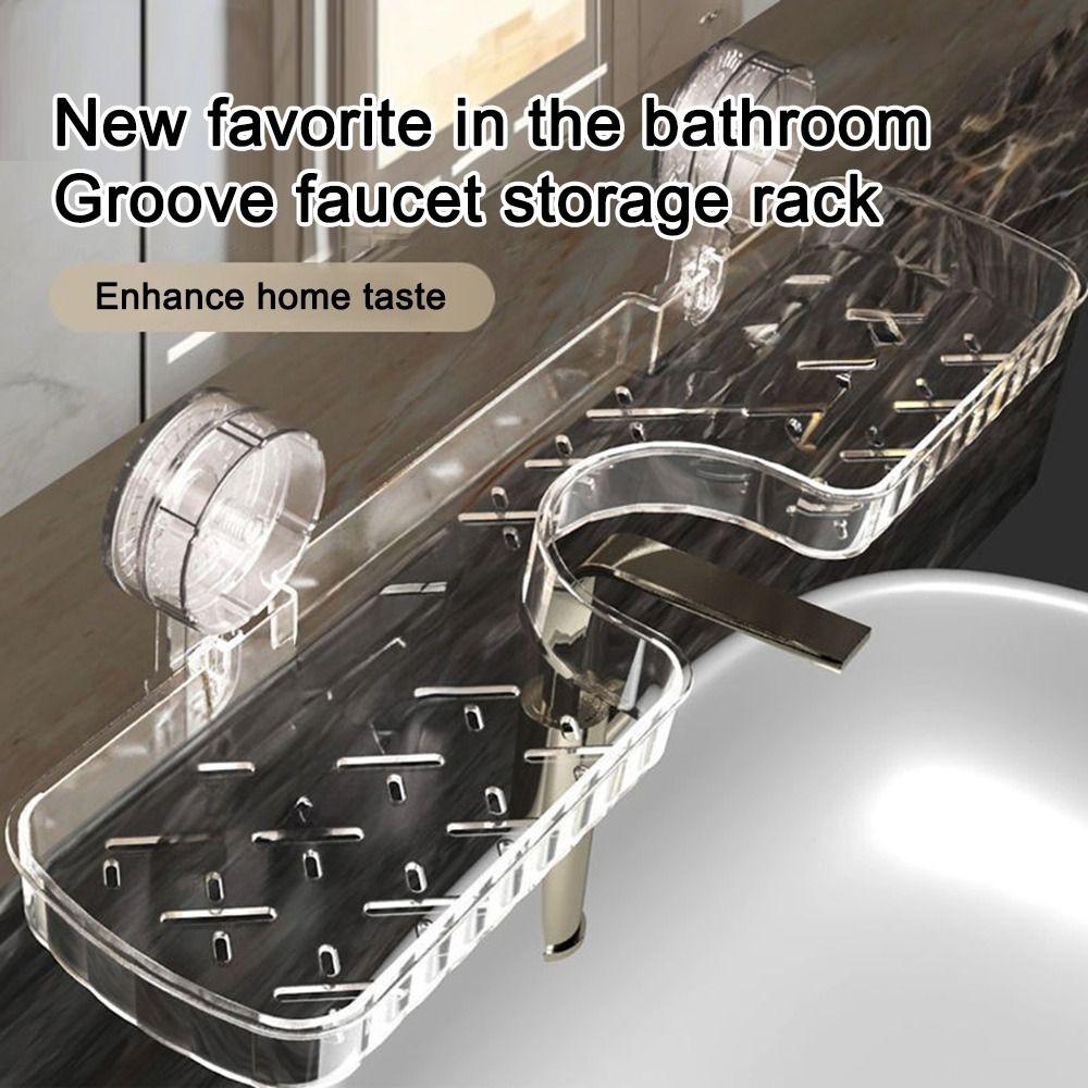 Wall Mount Bathroom Shelf Drainable Shower Shelf Durable Storage Rack