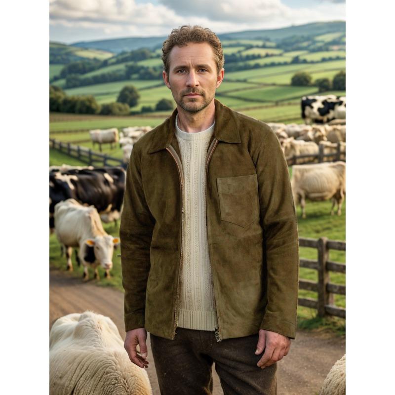 

Новая весенне-осенняя куртка однотонная замшевая повседневная куртка на молнии для мужчин 2XL