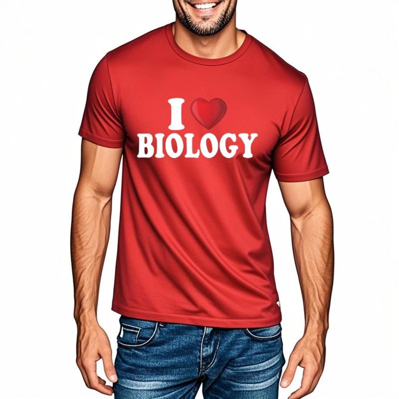 Top Tees Relaxed Fit Tshirt Soft Boys Oneck Tshirt Streetwear I Love Biology Comfort Man Tees Breathable Tee Oversized Tshirt
