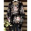 Vintage Floral Print Irregular Fashionable Short Sleeve T-Shirt for Women Women's Clothing Loose and Casual Oversized Top