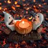 Cartoon Ghost Campfire Flickering Candle Holder Resin Halloween Ghost Candlestick  Scented Candles