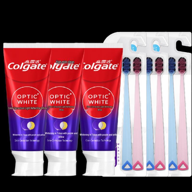 Colgate Optical Whitening Toothpaste & Saky Toothbrush Bundle