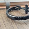 Fashion Stainless Steel Thor's Hammer Multilayer Braided Rope Leather Bracelet & Bangles for Men Jewelry Charm Homme Gift