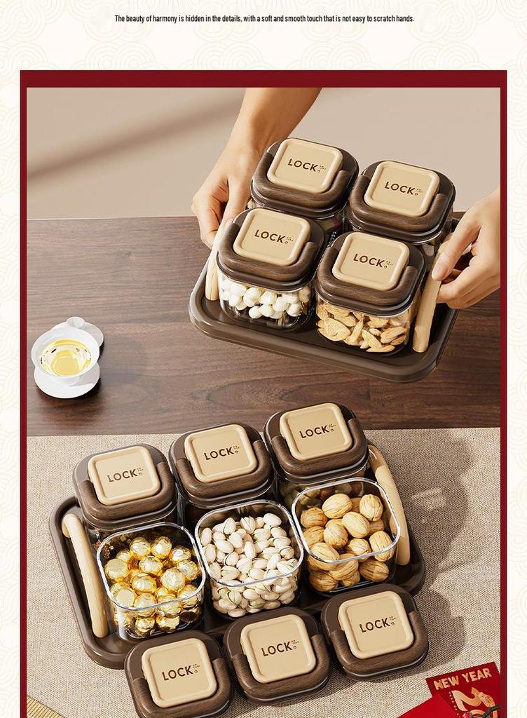 Transparent Snack & Nut Storage Box for Living Room