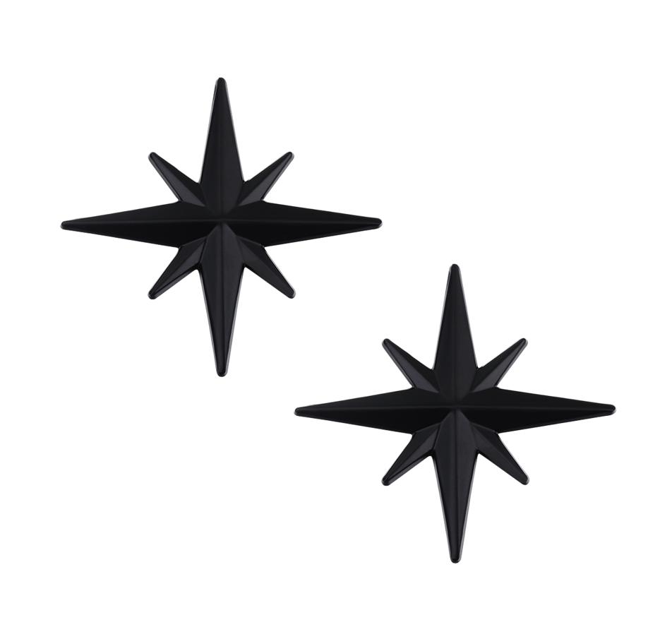 2pcs 3D Metal Car Decoration Metal Guide Star Adhesive Car Badge Emblem Sticker for Universal Cars Moto Bike Car Styling чёрный