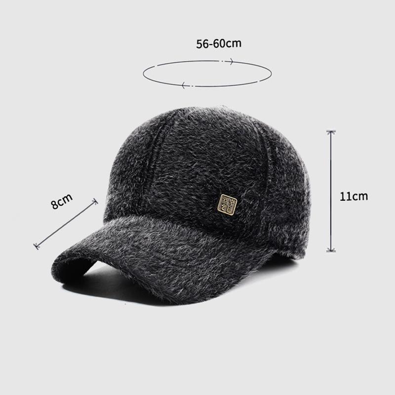 Winter Thick Baseball Cap Windproof Cap Men's Outdoor Warm Ear Protection Cotton Cap