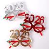 2026 Christmas Glasses Gold-Foil Cloth Snowflake Star New Year Photo Props For Party Decor