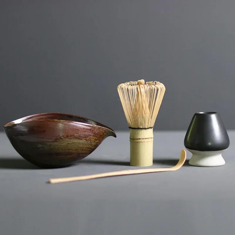 3/4 buc Set de ceai Matcha Handmade pentru Acasă Ușor de Curățat Kit Suport Instrument Bol Tel Linguriță Cadou Ceremonie Accesorii Japoneze Tradiționale