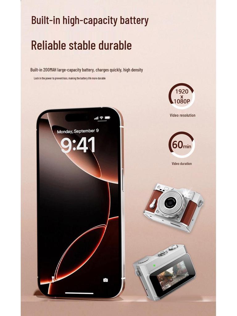Capture Moments HD: Portable Mini Camera with Beauty Filters, Flash, and Playback - Perfect for Kids!