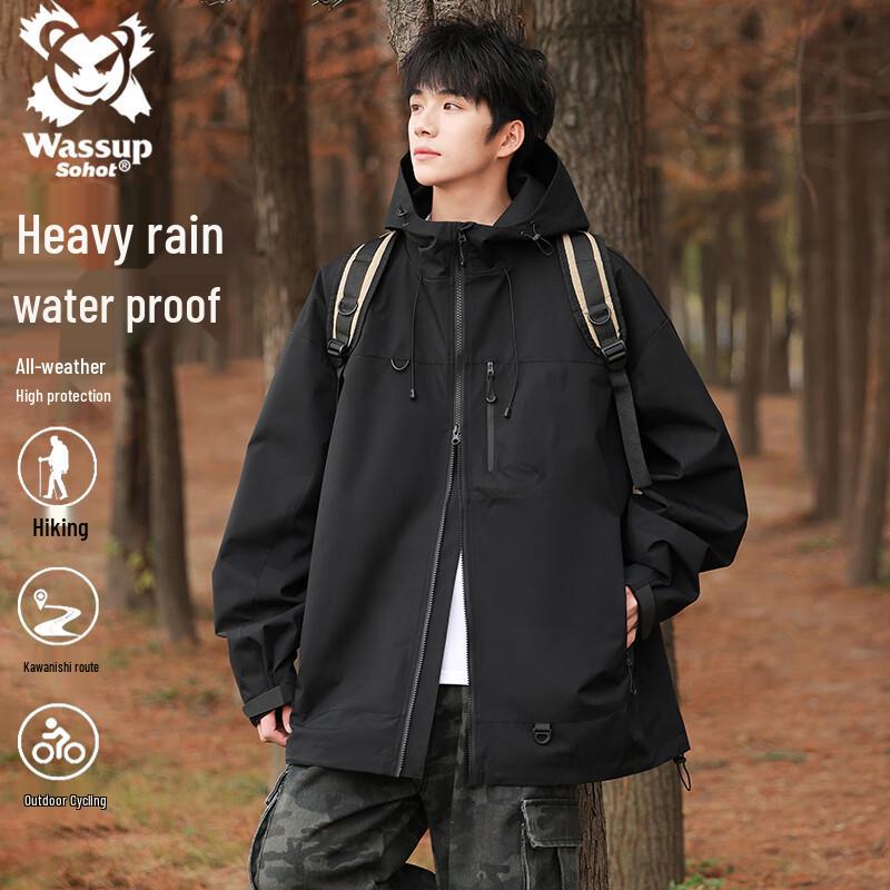 Wassup Sohot Men's Outdoor Windproof Waterproof Hiking Jacket