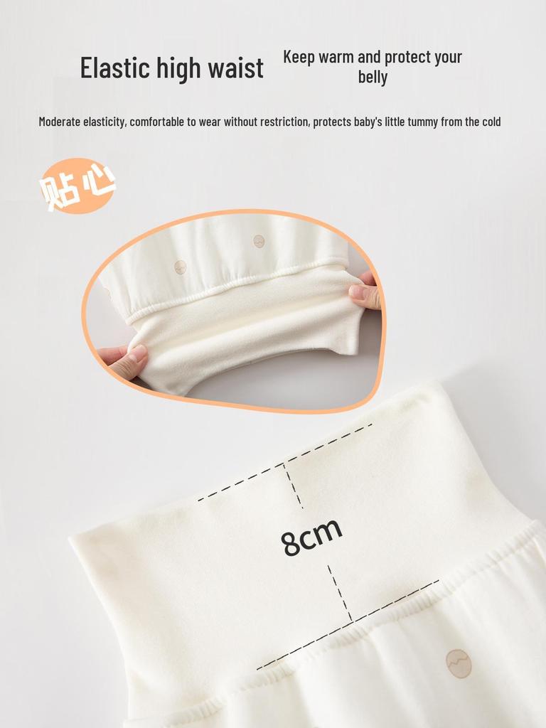 Klasse A Baumwolle Baby Langarm-Oberteil & High-Waist Hose Set, Druckknöpfe, Ganzjahresartikel, Leicht, Neugeborenen Unterwäsche