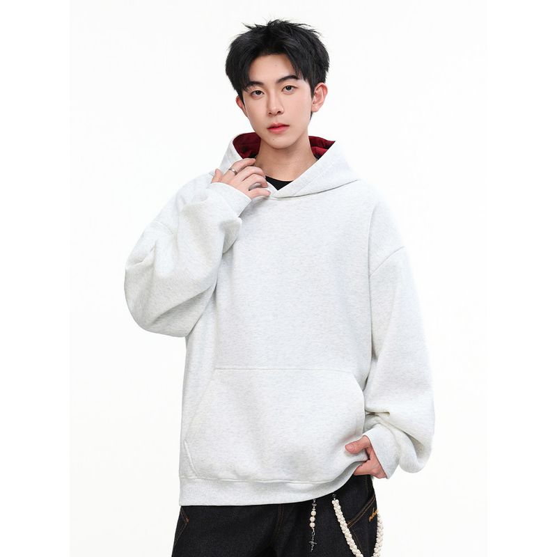 Wassup American Style High-Weight Simple Versatile Solid Color Sweatshirt for Men and Women, Loose Casual Hoodie Top for Autumn and Winter