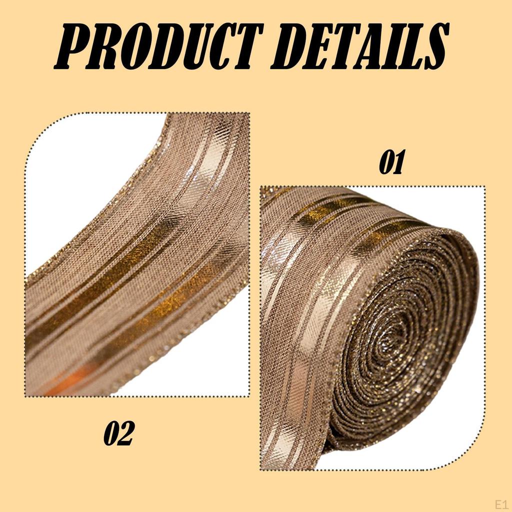 5cm Wide Christmas Decorative Ribbon, Ideal for Decorating A Tree, Greeting Cards Or Garland.