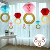 Decorações para festa de despedida de solteira Diomand Anel Pendurado Decorações Glitter Ouro Pendurado Favo de Mel Pom