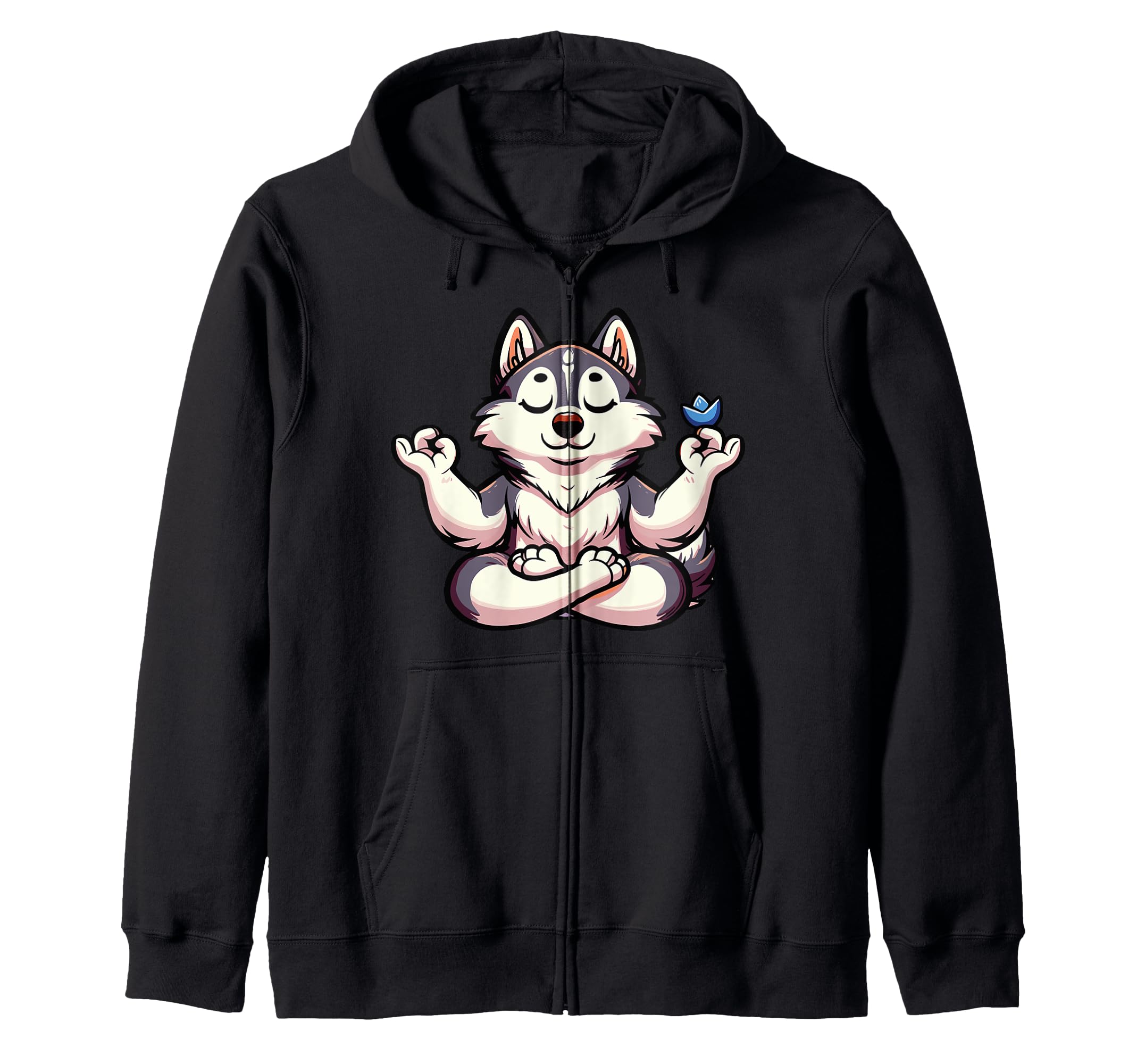 

Meditation Husky Yoga Pose Relax Animal Zip Hoodie