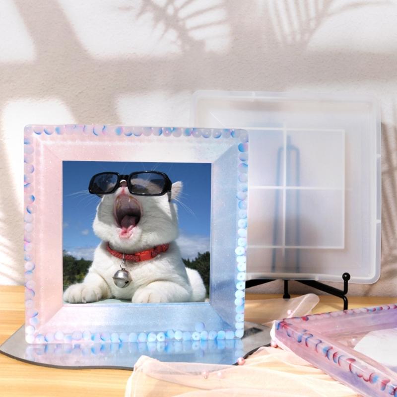 Photo Frame Resin Mold Picture Frame Silicone Mold Square Epoxy Casting Mold for DIY Home Table Decor Handicrafts Making