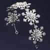 Rhinestones Snowflake Wedding Bride Hairband Crowns Headwear Styling Accessory For Bride Outdoor Indoor Ceremonies Event