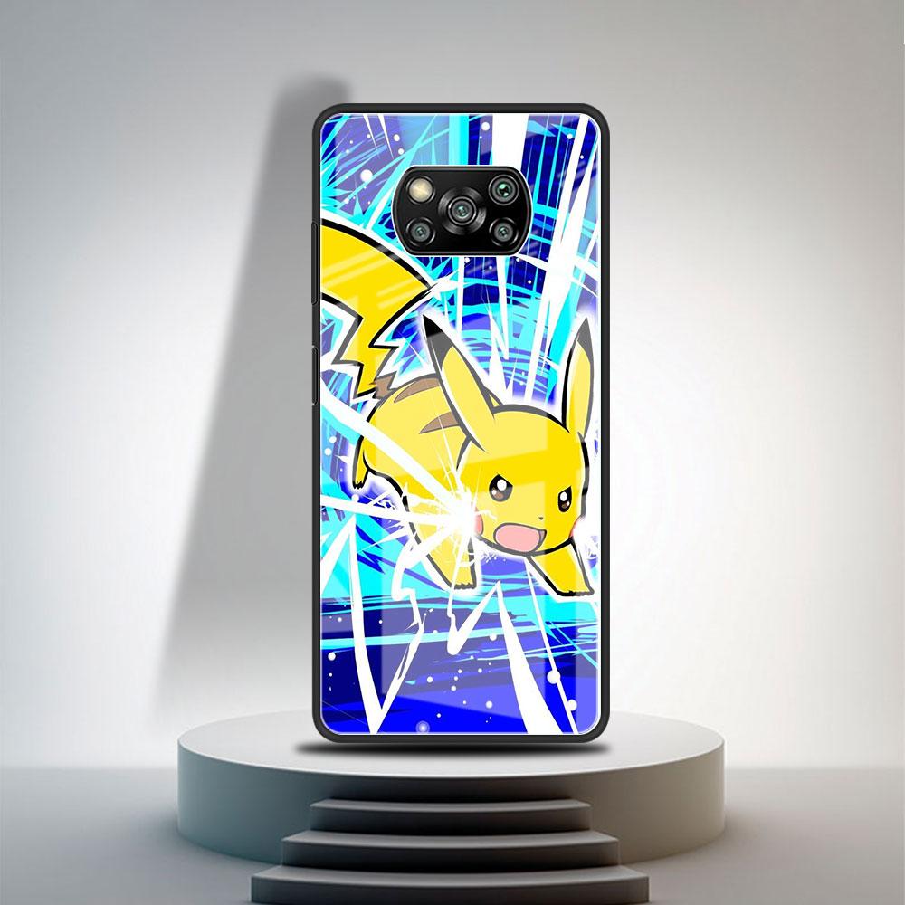 Glass Case For Xiaomi Poco X3 NFC 11 Lite 11T F3 M3 For Redmi Note 11 10 9 8 Pro 10S 9S 9A 9C Phone Cover Anime Cool Pokemon