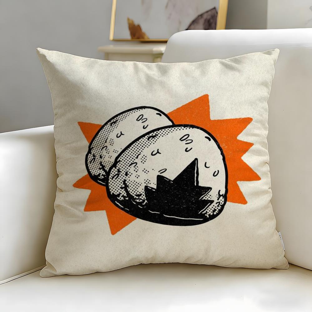 food theme Takoyaki Japanese Food Cushion Cover Soft & Easy-Wash Pillow Case – Versatile for Couch, Bed, Travel and Office