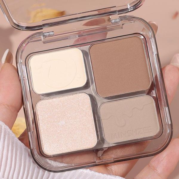 3d Highlighter Eyeshadow Contour Bronzer Palette Makeup Long-lasting Waterproof 3D Nose Shadow