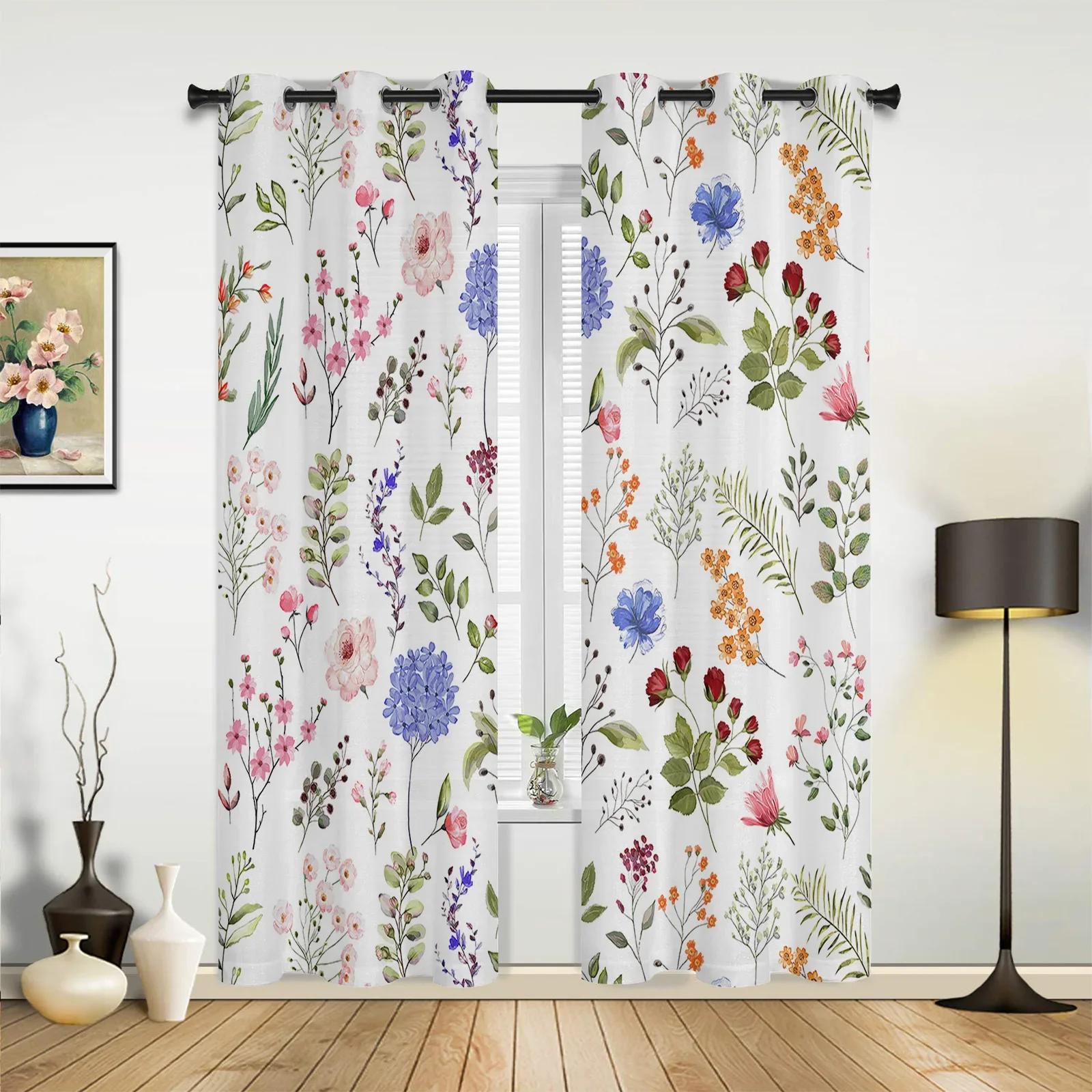 Rosa Pfirsichblüten-Blumenvorhänge für Schlafzimmer, Wohnzimmer, Küche, Kinderzimmer, Fenstervorhang, moderne Wohnkultur 135W x 92H(cm) x1 gray
