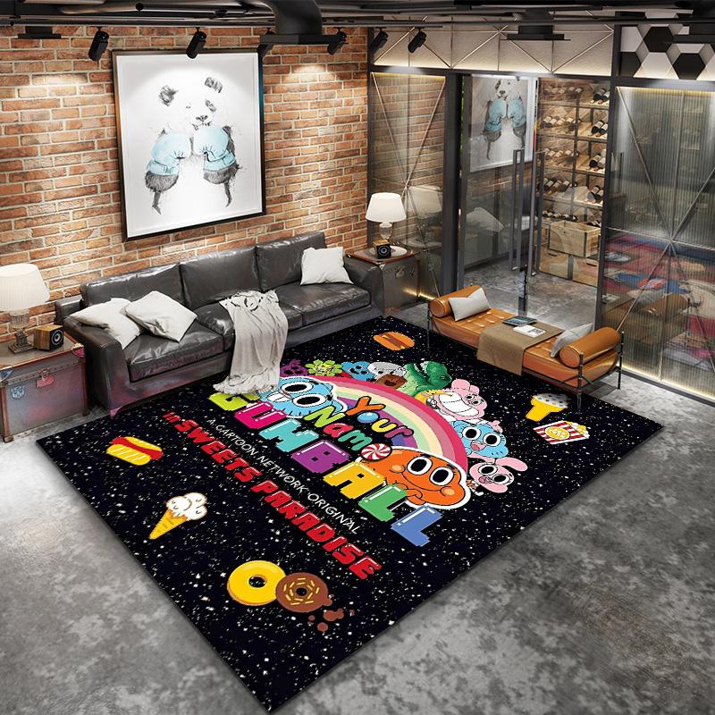 Cartoon Characters Collage Custom Name Carpet Rug For Living Room Bedroom Home Sofa Decoration Kids Play Nonslip Floor Mat