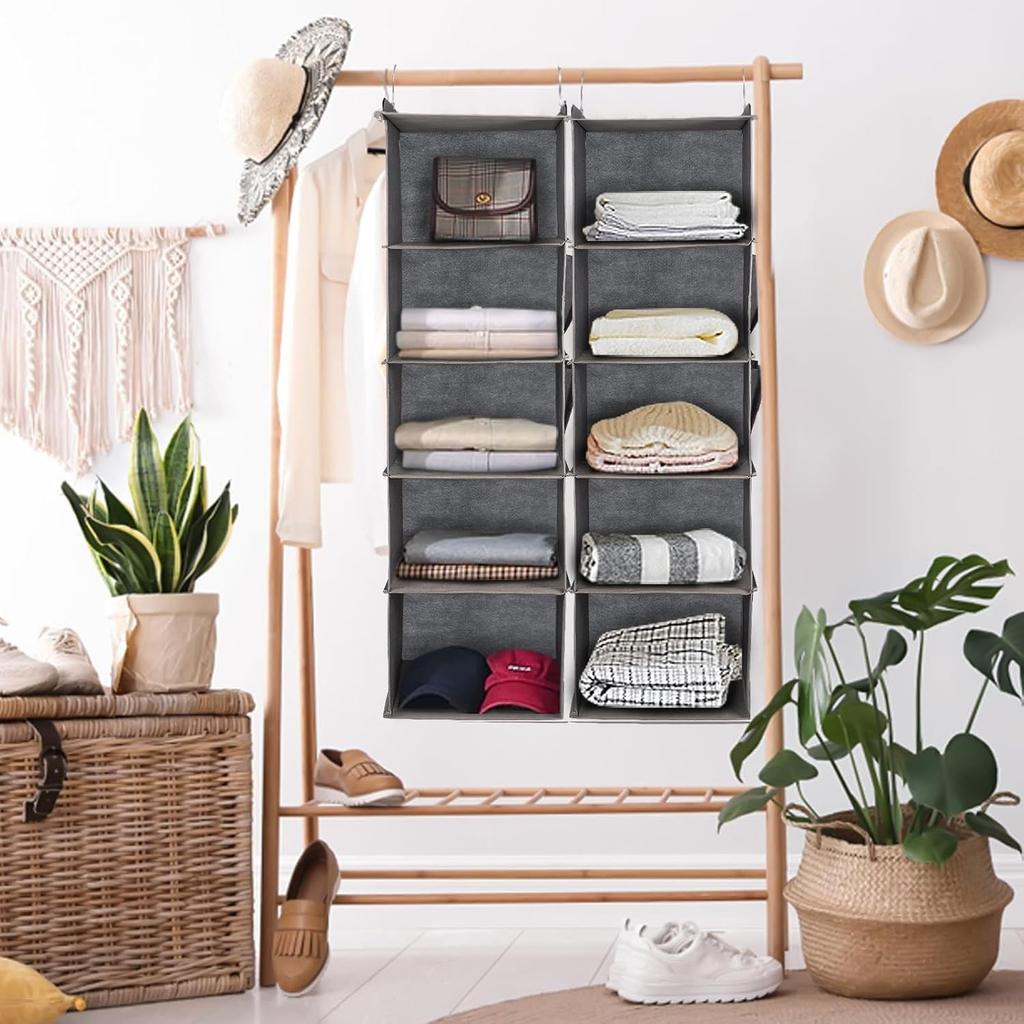 WOVTE Hanging Storage Large Closet Hanging Business Trip Storage Hat and Clothing Easy 86x30x30cm Box, Non-woven Fabric, Foldable, Capacity, Storage,