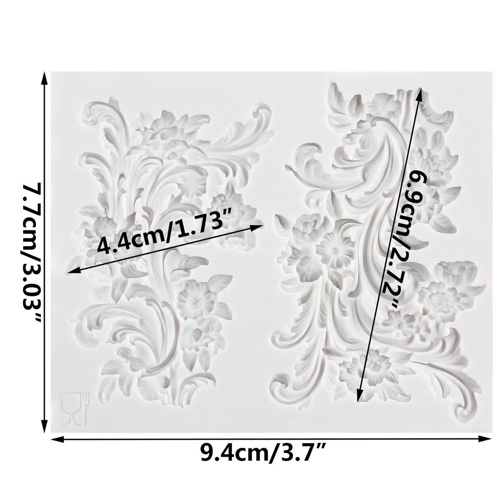 Baroque Silicone Mold Curlicues Scroll Lace Fondant Molds Cake Decorating Tools Theme Cake Dessert Decorated Chocolate Candy Mold