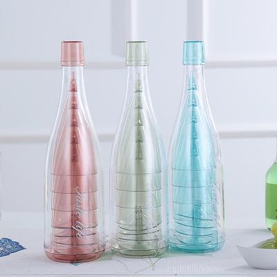 1 Set Plastic Wine Glass Set Easy To Assemble High Capacity Transparent Slender Bottom Beer Champagne Cocktail Goblet Kit Bar Accessories