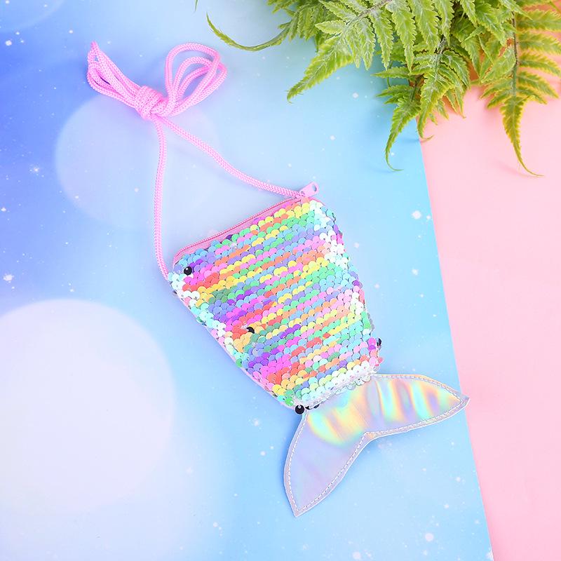 Mermaid Glitter Coin Purse - Children's Crossbody Bag & Women's Shoulder Bag