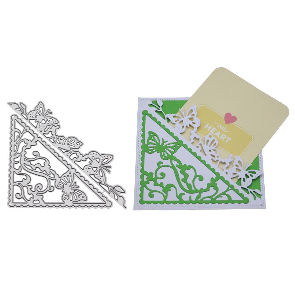 Card Border Triangle Decoration Metal Silvery Stencil Embossing Cutting Dies For Diy Scrapbooking Paper Album Cards Making