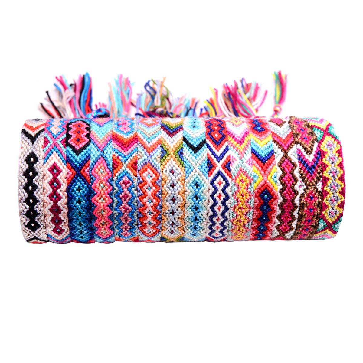 

Bohemian Ethnic-Style Colorful Woven Elastic Bracelet for Women