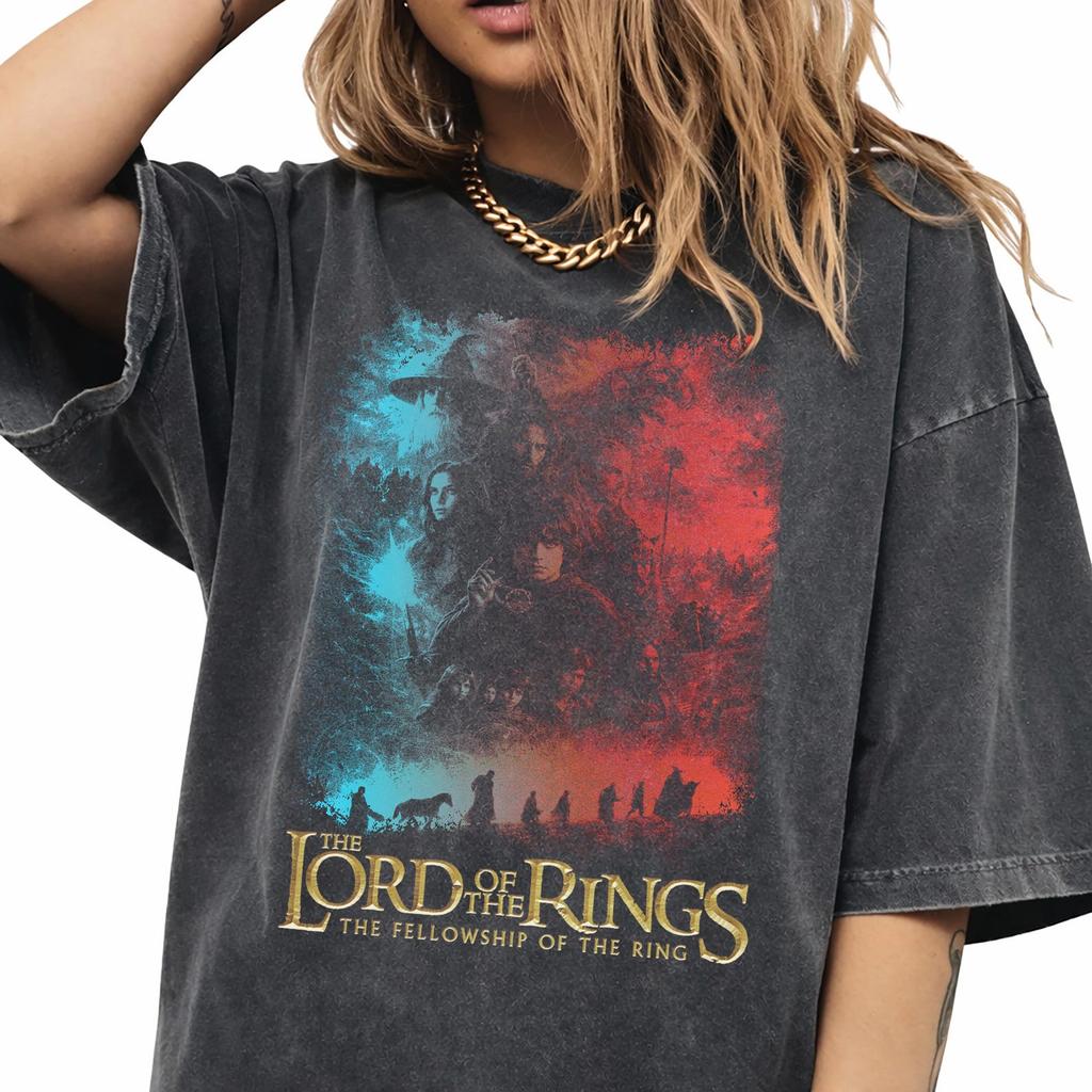 Lord Of The Rings Fellowship Of The Ring Vintage Movie Graphic Unisex T-Shirt
