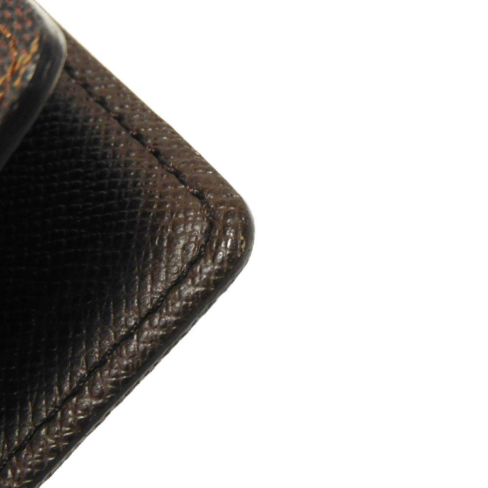 Used Louis Vuitton Damier Card Case, 12564 Agenda PM R20700 8001 Logo Brown Diary with 6 Holes and Checkered Pattern