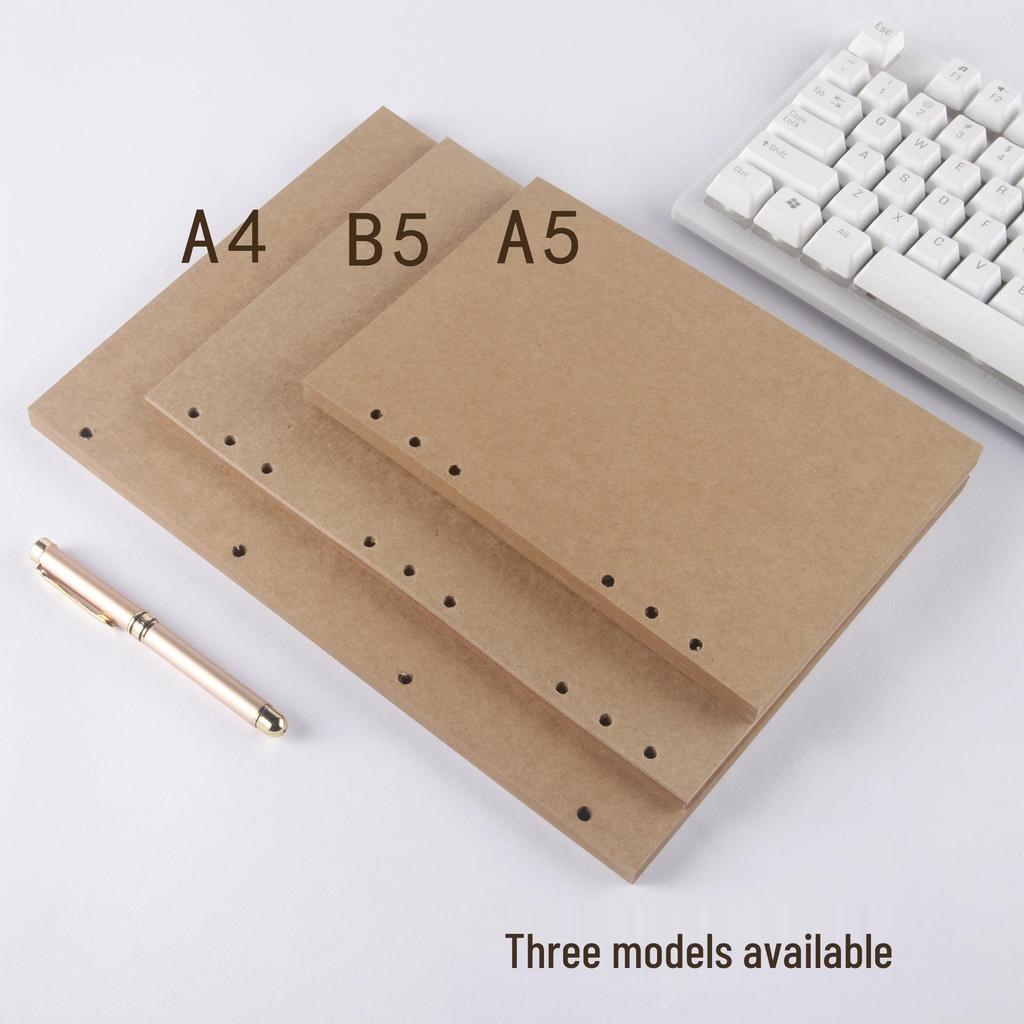 A4/A5 Handmade Kraft Paper Journal with White/Black Card Cover and Loose-Leaf Binding for Drawing and Photography