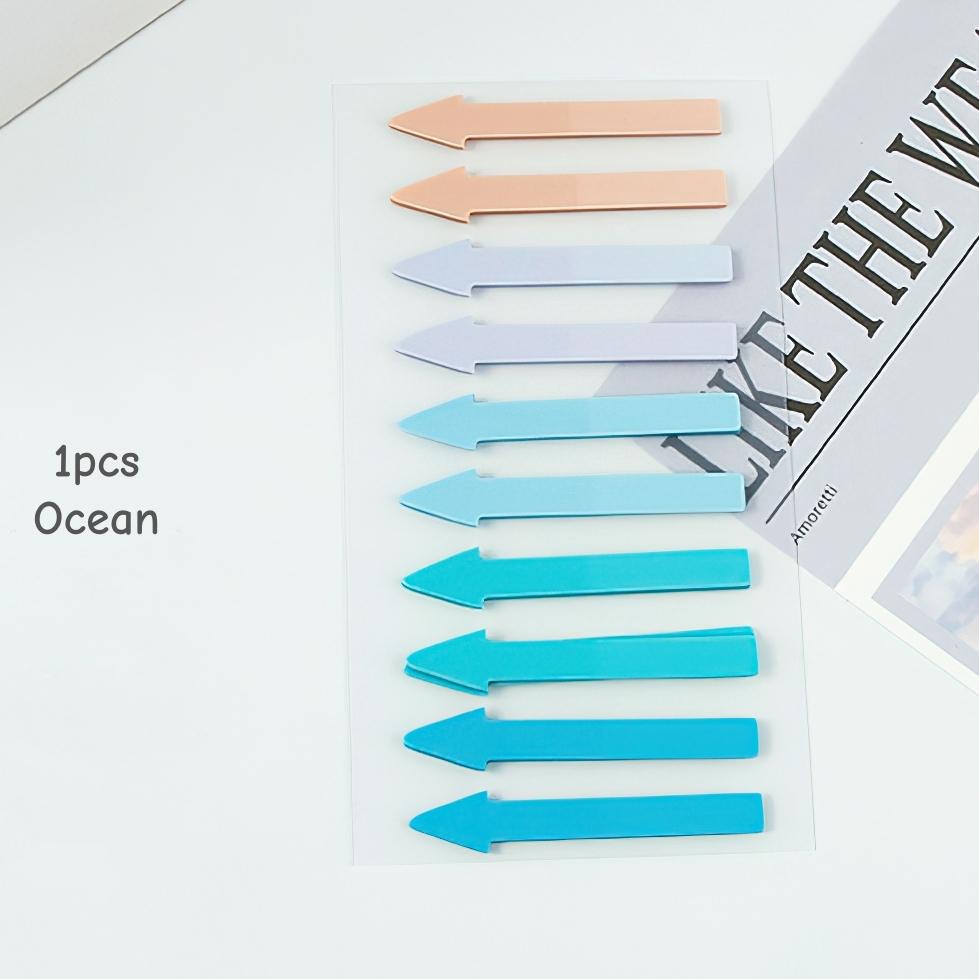 1/12 Stück Pfeilfarbige Haftstreifen Haftnotizen Mini 200 Blatt pro Notizblock, Farbverlaufspfeil Indexaufkleber Tagebuch