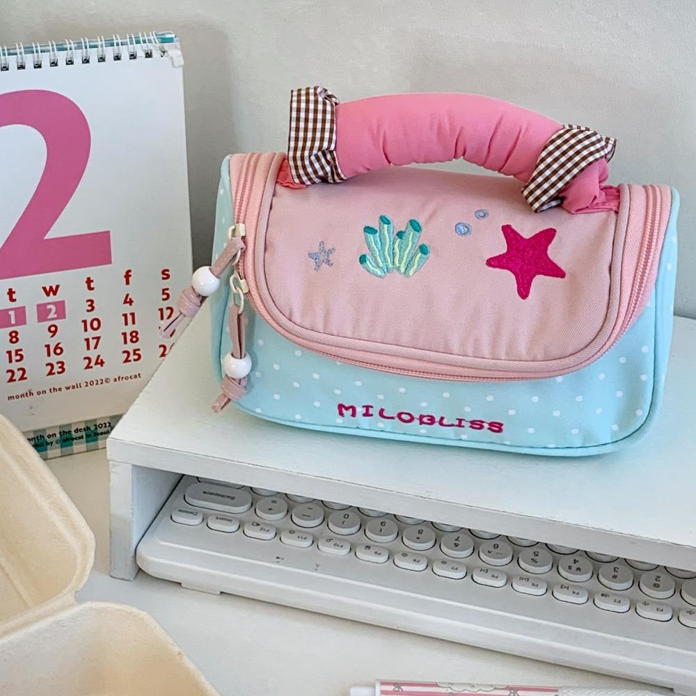 Portable Dopamine Color Pencil Case Multi-functional Large-capacity Stationery Pouch Stationery Storage Bag Students Gift