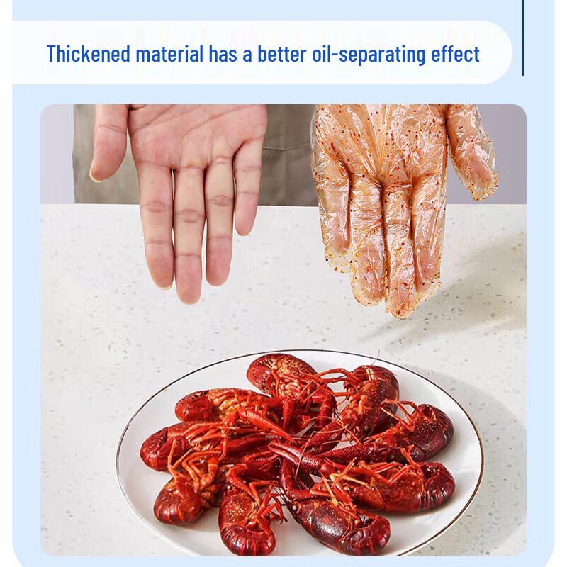 Xin Zhi 200 kusů jednorázových PE rukavic potravinářské kvality