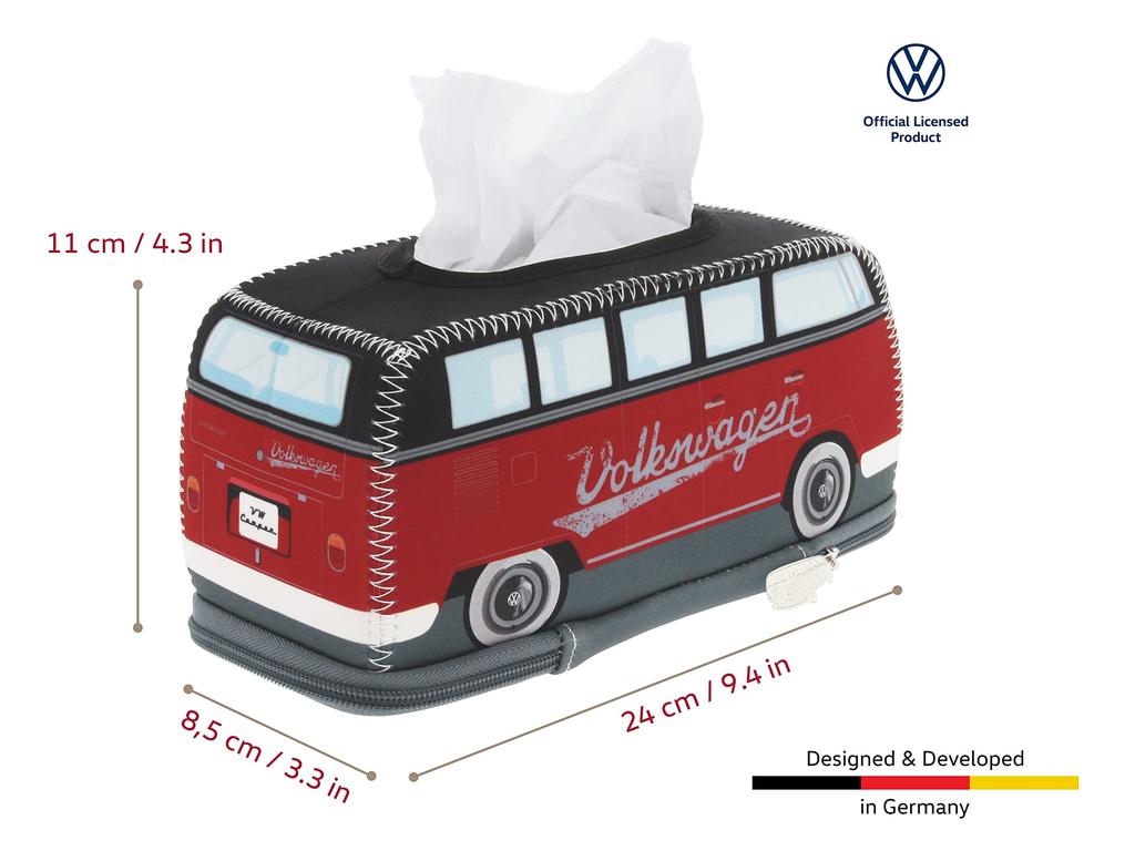 BRISA VW Collection T1 Bus Neoprene Tissue Box Holder BUNE204 RD/BK