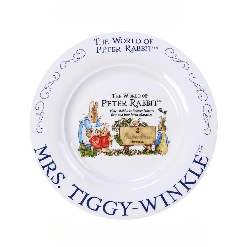 

Американский пасторальный мультяшный кролик обеденный сервиз тарелки и блюда расписной костяной фарфор тарелка для торта и десерта керамическая тарелка домашняя посуда