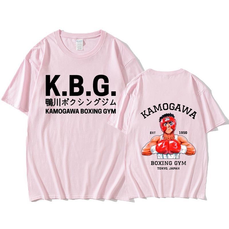 New Hajime No Ippo Kamogawa Boxing Gym T Shirt Men's Fashion Anime Printed Tees Casual Outdoor Personality Loose Short Sleeve