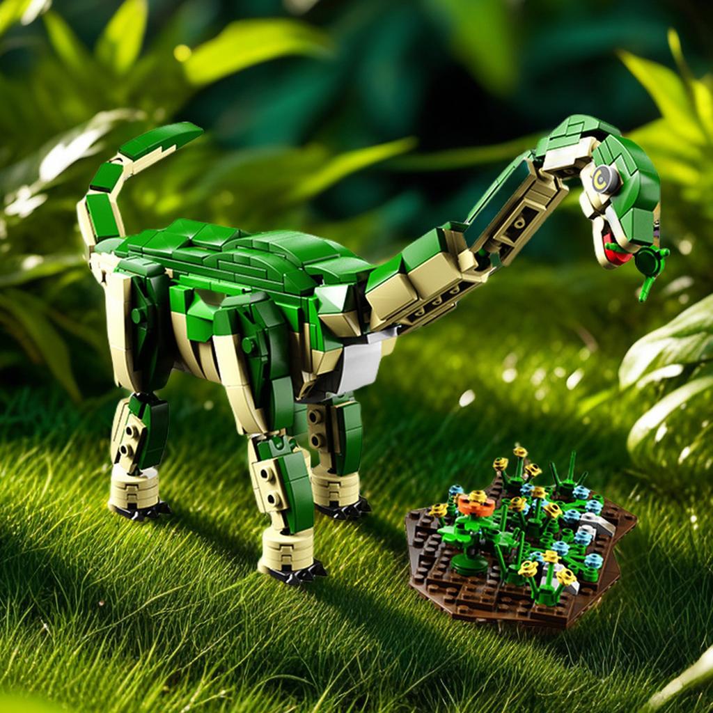 582PCS Brachiosaurus Dinosaur Building Blocks Toy Set Assembly Puzzle Model Bricks Education Desktop Decoration Gifts