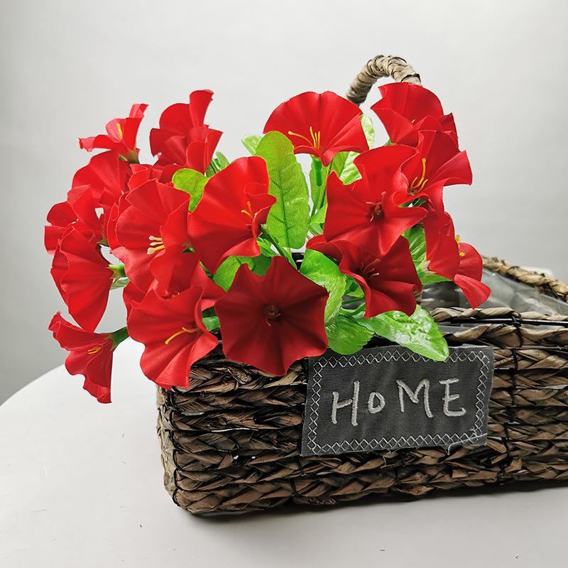 Artificial Morning Glory Floral Table Decoration – Creative Handcrafted Plastic Flowers for Living Room & Wine Cabinet Decor