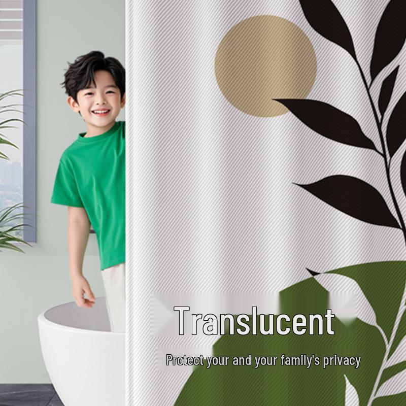 High-End Minimalist Floral Shower Curtain Set: Lazy-Style, Thickened, Waterproof, Mildew & Wrinkle Resistant.