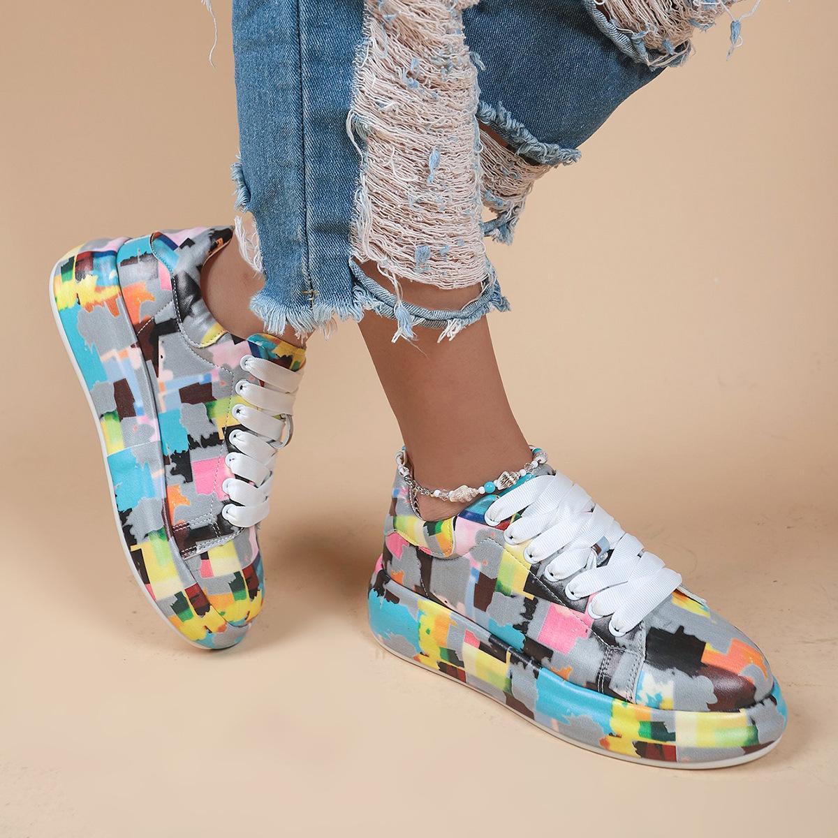 Модные спортивные женские туфли на толстой подошве 36 оранжевый — фото 19