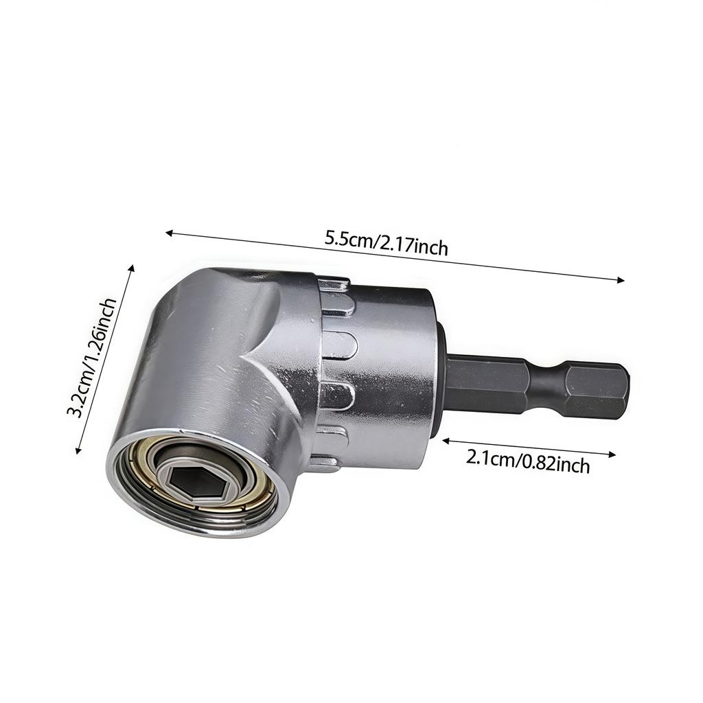 Heavy-Duty Right Angle Drill Driver Attachment - 105-Degree Quick-Change Screwdriver Adapter with Magnetic Bit Socket
