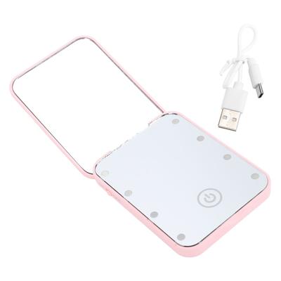 Compact LED Travel Makeup Mirror 2 Sided Magnification Rechargable Portable Handheld Small Lighted Cosmetic Mirror