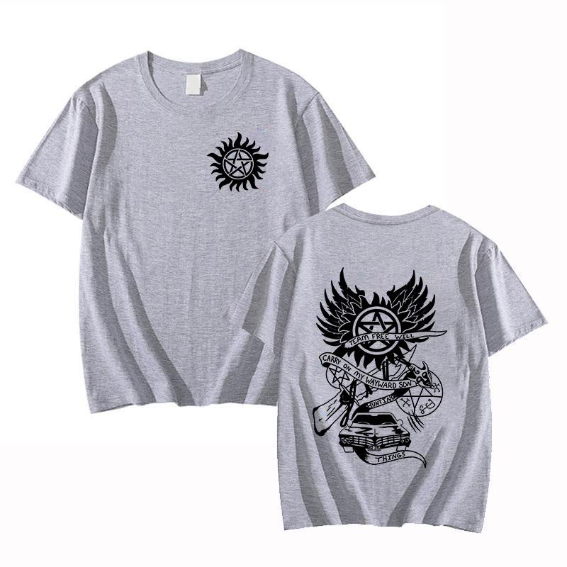 New Fuuny Supernatural Printed Unisex Men's and Women's Fashion Short Sleeve Personality Casual Summer Tops Tees